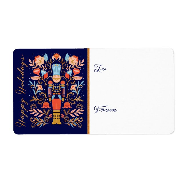 Blommigt Folk Art Deep Blue Fraktsedel (Framsidan)