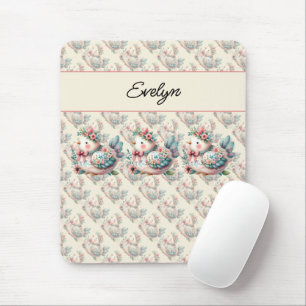Blommigt Folk Bird med Pastel Boho Charm Musmatta