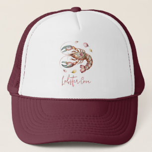 Blommigt Folk Lobster Art Illustration Keps