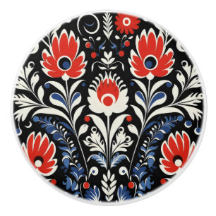 Blommigt Folk Mönster Knopp