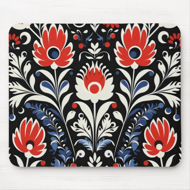 Blommigt Folk Mönster Musmatta (Framsidan)