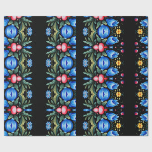 Blommigt FolkArt Modern Presentpapper