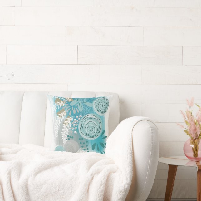 Blommigt för Abstrakt av elegant chic Kudde (Soffa)