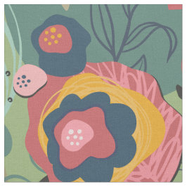 Blommigt för Abstrakt av grönt Tyg