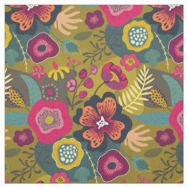 Blommigt för Abstrakt av Tropiska Gröntar Tyg