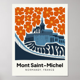 Blommigt för abstrakt i Mont Saint Michel Frankrik Poster