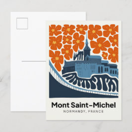 Blommigt för abstrakt i Mont Saint Michel Frankrik Vykort