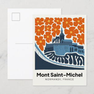 Blommigt för abstrakt i Mont Saint Michel Frankrik Vykort