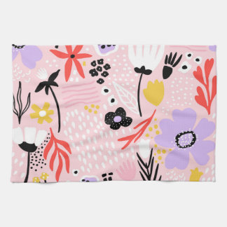 Blommigt för abstrakt: Kreativets Vintage Design. Kökshandduk