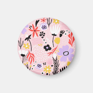 Blommigt för abstrakt: Kreativets Vintage Design. Magnet