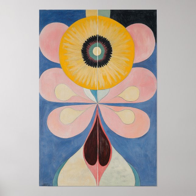 Blommigt för abstrakt Skriv ut - Pastellkrita - Ge Poster (Framsidan)