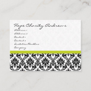 Blommigt för Affärskort Black and White Damask Visitkort