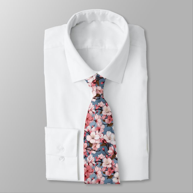 Blommigt för Anime Cherry Blommar Slips (Bunden)