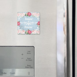 Blommigt för Anpassningsbar av Bonjour Lolly roman Magnet