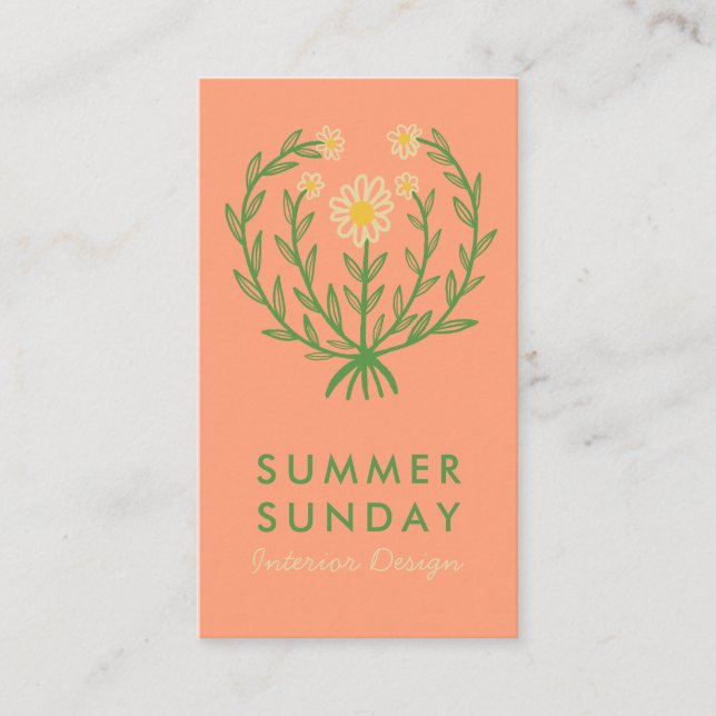 Blommigt för ANPASSNINGSBAR av modern Daisy, blomm Visitkort (Framsida)