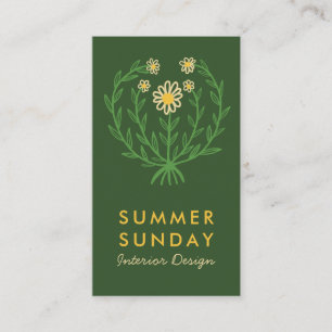 Blommigt för ANPASSNINGSBAR av modern Daisy, blomm Visitkort
