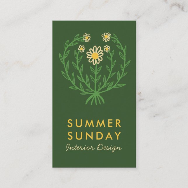 Blommigt för ANPASSNINGSBAR av modern Daisy, blomm Visitkort (Framsida)
