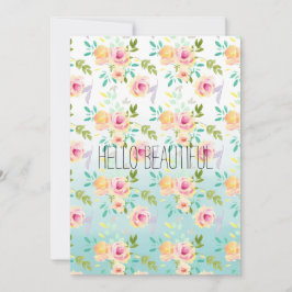 Blommigt för Aqua Ombre Rosa Gult 