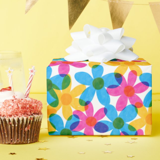Blommigt för återcirkulering av ljus och feta Hipp Presentpapper (Födelsedagsfest)