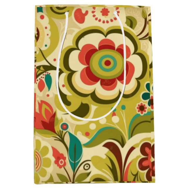 blommigt för återdesign av vintage ljust grönt (Framsidan)