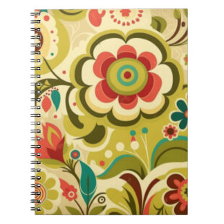blommigt för återdesign av vintage ljust grönt anteckningsbok