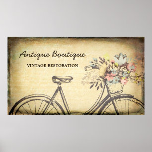 Blommigt för återställande av Vintage i Antique Sh Poster