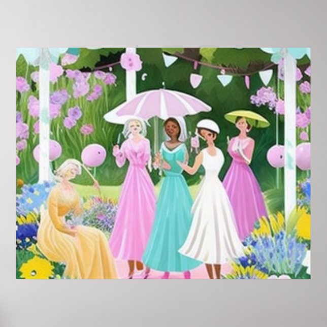 Blommigt för att måla vattenfärg i Bridgerton-insp Poster (Framsidan)