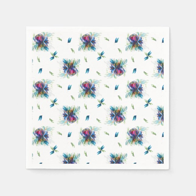 Blommigt för att Namnteckning blod Peony Pappersservett (Framsidan)