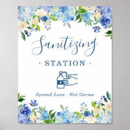 Blommigt för att rengöra Station-signalen Blue Hyd Poster