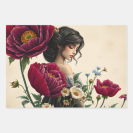 Blommigt för att svälla in Papper platt Lakan-avsk