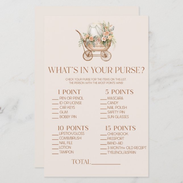 Blommigt för att transportera vad som finns i låst (Fram/baksida)