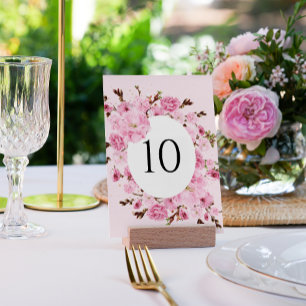 Blommigt för av vattenfärg för Rosa Bordsnummer