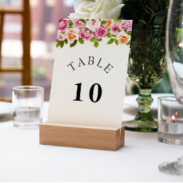 Blommigt för  av vattenfärg för Rosa Bordsnummer