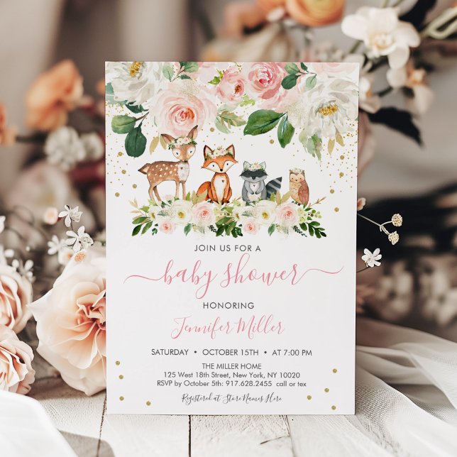  Blommigt för Baby Shower Inbjudningar (Skapare uppladdad)