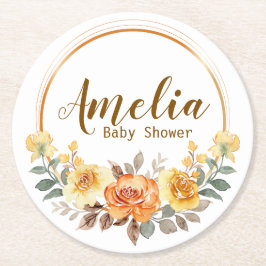 Blommigt för babykläder för elegantens Orange Underlägg Papper Rund