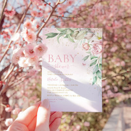 Blommigt för barn med modern Boho Watercolor Baby Inbjudningar