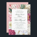 Blommigt för bat mitzvah vattenfärg inbjudningar<br><div class="desc">Bat mitzvah inbjudningar till vattenfärgsfärgers Blommigt har en snyggt vattenfärgsbakgrund med eukalyptus,  handflatan fronder,  ro,  ponnyer och ferner i muterade toner av plommon,  burgundi,  grönt,  persikor och rosa. Personlig genom att redigera texten i textrutorna. Designad av ©Evco Studio www.zazzle.com/store/evcostudio</div>