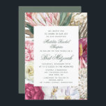 Blommigt för bat mitzvah vattenfärg inbjudningar<br><div class="desc">Bat mitzvah inbjudningar till vattenfärgsfärgers Blommigt har en snyggt vattenfärgsbakgrund med eukalyptus,  handflatan fronder,  ro,  ponnyer och ferner i muterade toner av plommon,  burgundi,  grönt,  persikor och rosa. Personlig genom att redigera texten i textrutorna. Designad av ©Evco Studio www.zazzle.com/store/evcostudio</div>
