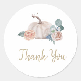 Blommigt för bebisdusch av Cream vattenfärgspumpa Runt Klistermärke