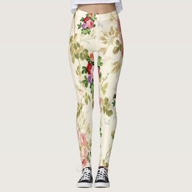 blommigt för bensin leggings (Framsida)