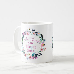Blommigt för bibelcitat kaffemugg