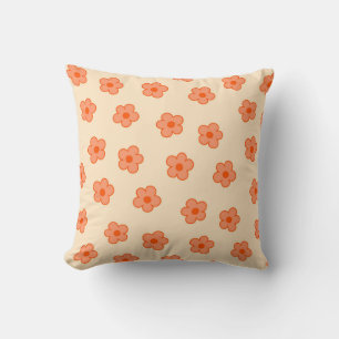 Blommigt för biskopsbeläggning och Orange Retro, C Kudde