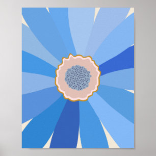 Blommigt för blå Daisy Poster