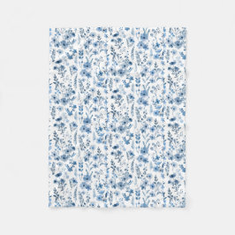 Blommigt för blå Fransk Fleecefilt