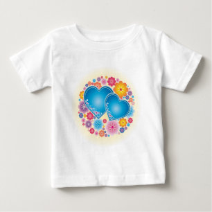 Blommigt för blå hörn t shirt