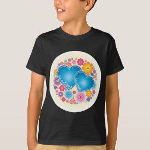 Blommigt för blå hörn tee shirt