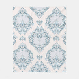 Blommigt för blå och vit mask fleecefilt