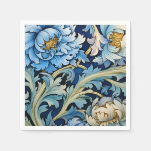 Blommigt för blå och vit Vintage Pappersservett
