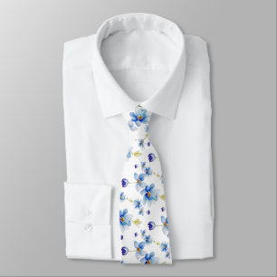 Blommigt för blå vattenfärg, Elegant Slips