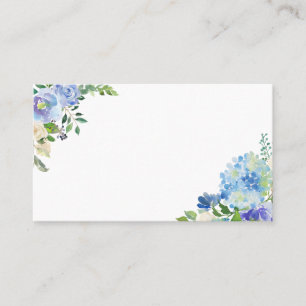 Blommigt för blå vattenfärg Hydrangeas och Ro Placeringskort
